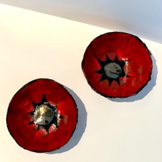 bol émail rouge céramique made in lyon