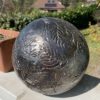 Boule céramique or jardin décoration pièce unique Claymee