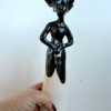 Statuette Demoiselle terre brute et émail céramique pièce unique fait main claymee dommartin lyon