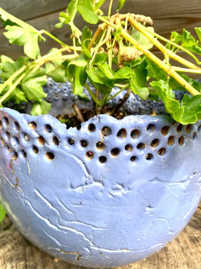 pot jardien bleu céruléen pièce unique