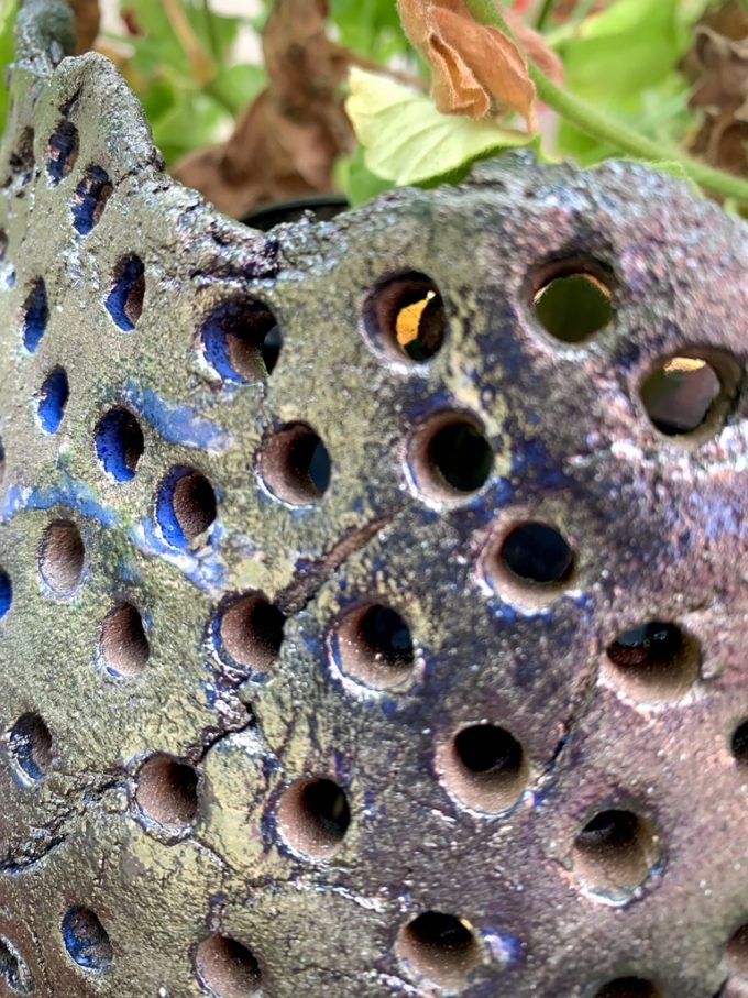 poterie géante jardin pièce unique bleu lyon claymee.com