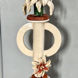 fleurs et céramiques totem personnalisé claire michelini lyon