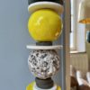 jaune et bronze totem céramique pièce unique claymee lyon