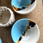 petit bol céramique fait main pièce unique lyon bleu