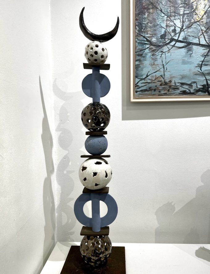 totem céramique personnalisable bleu bronze claymee