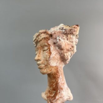 sculpture art figuratif petite tête terre cuite céramique lyon