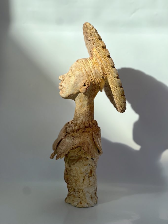 princesse africaine terre cuite et patine pièce unique céramique lyon