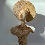 sculpture femme afrique terre cuite céramique patine claymee
