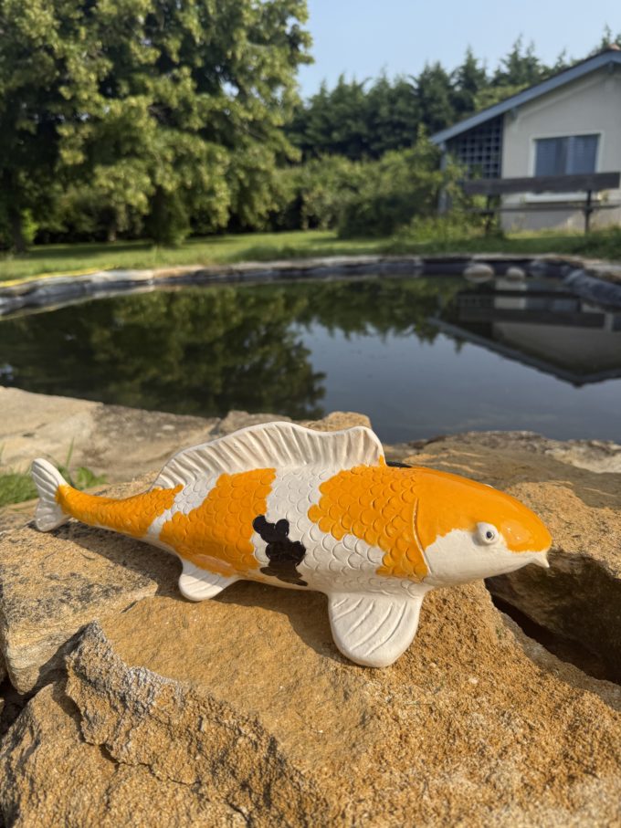 pièce décorative céramique fait main modèle unique claymee poissons d'eau douce