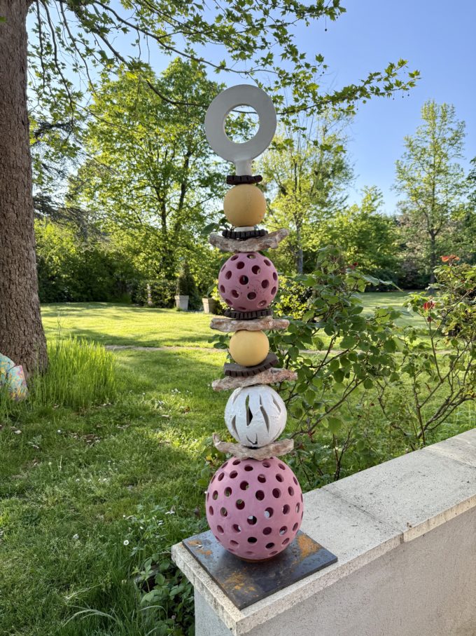 Claymee totem de jadin ou décoration intérieure personnalisable pièce unique claire michelini