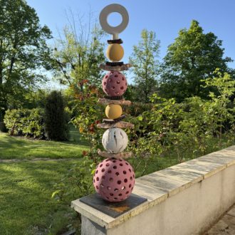Claymee totem de jadin ou décoration intérieure personnalisable pièce unique claire michelini