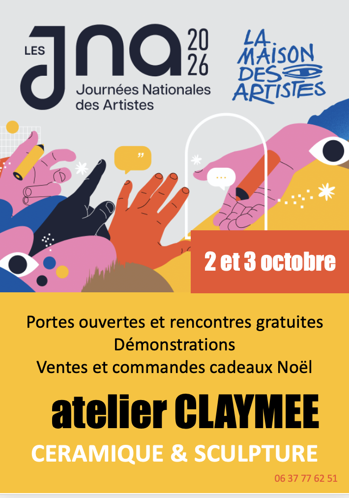 Claire Michelini et l'atelier Claymee de Dommartin participent aux Journées Nationales des Artistes. Visite d'atelier, rencontres, démonstrations, explications...